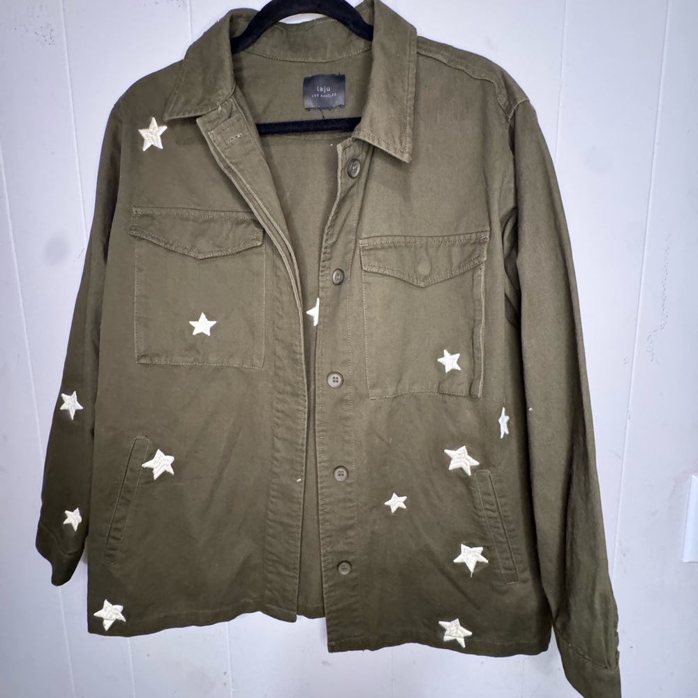 Olive Star Utility Jacket - Picture 2 of 6